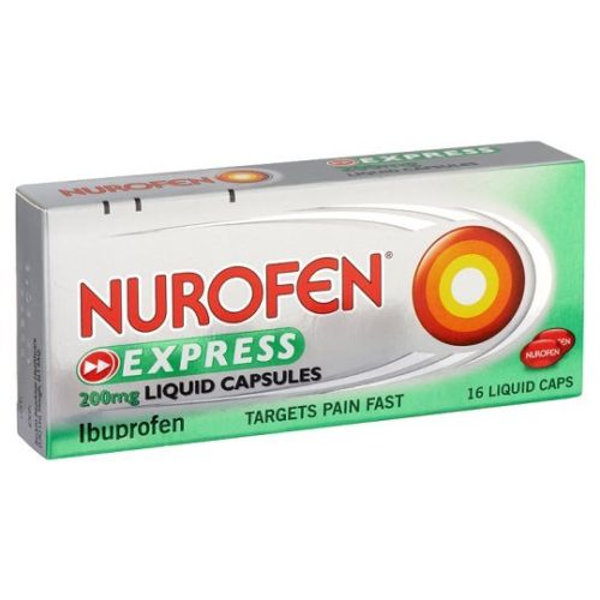 Nurofen Express Ibuprofen 200mg Liquid 16 Capsules